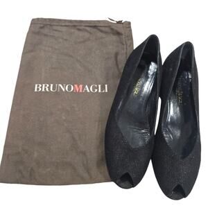 Bruno Magli Leather Loafers With Peek A Boo Toe